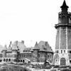 Historic photo of the water tower and buildings